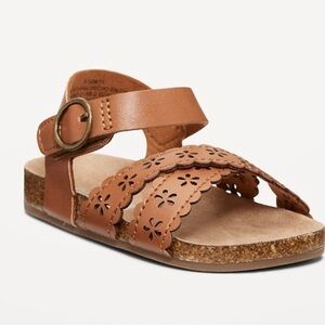NEW…Scalloped Strap Faux Leather Sandals